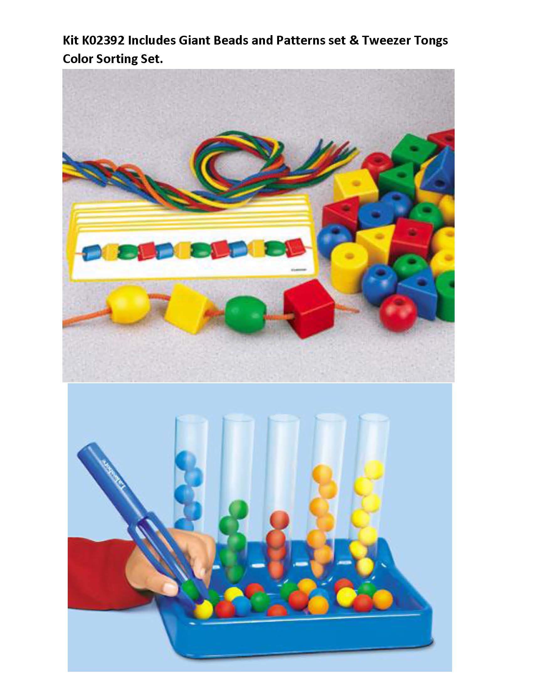 Manipulatives: Fine Motor/Counting/Sequencing Skills